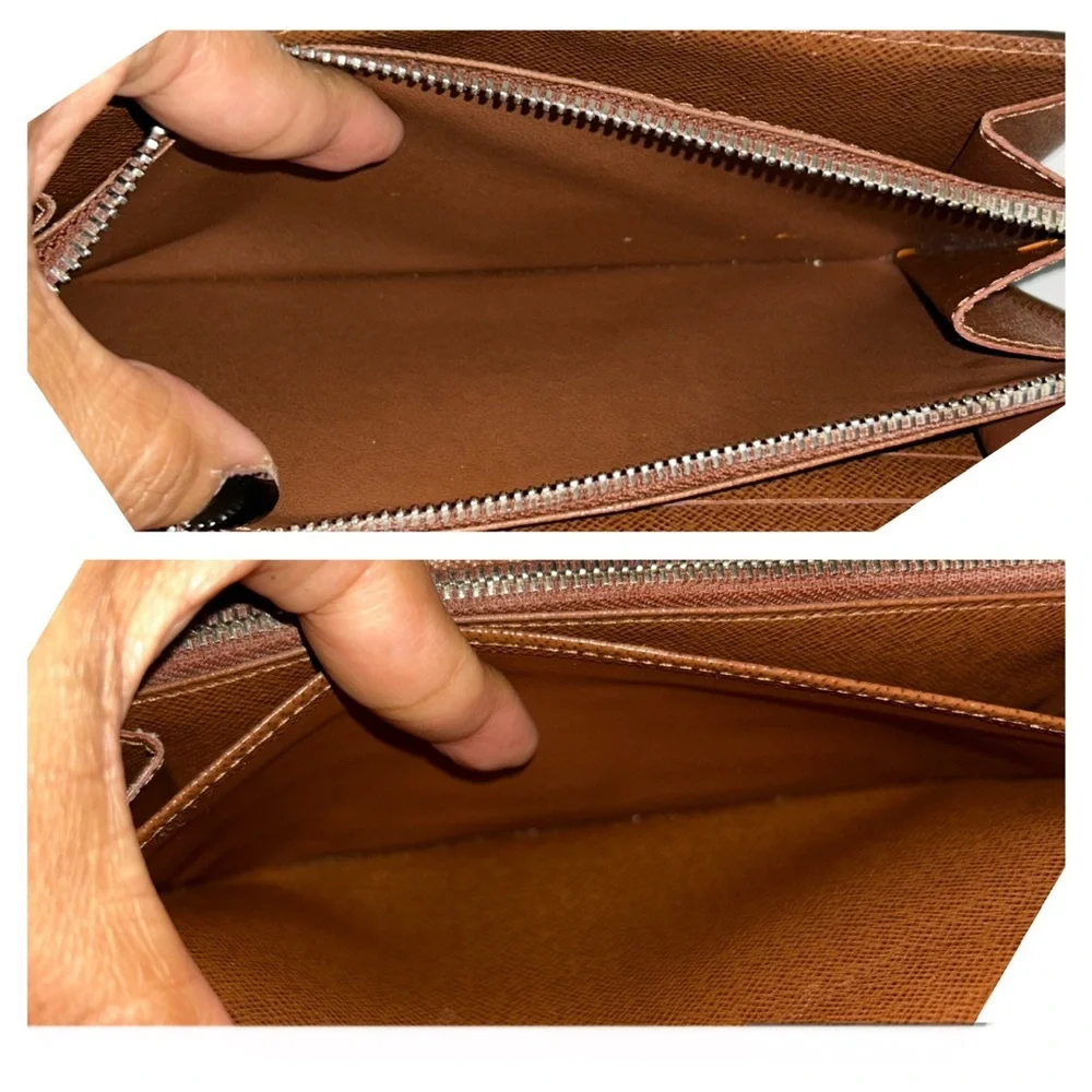 LOUIS VUITTON Coated Canvas Monogram Sarah Women’s Long Wallet Brown Authentic